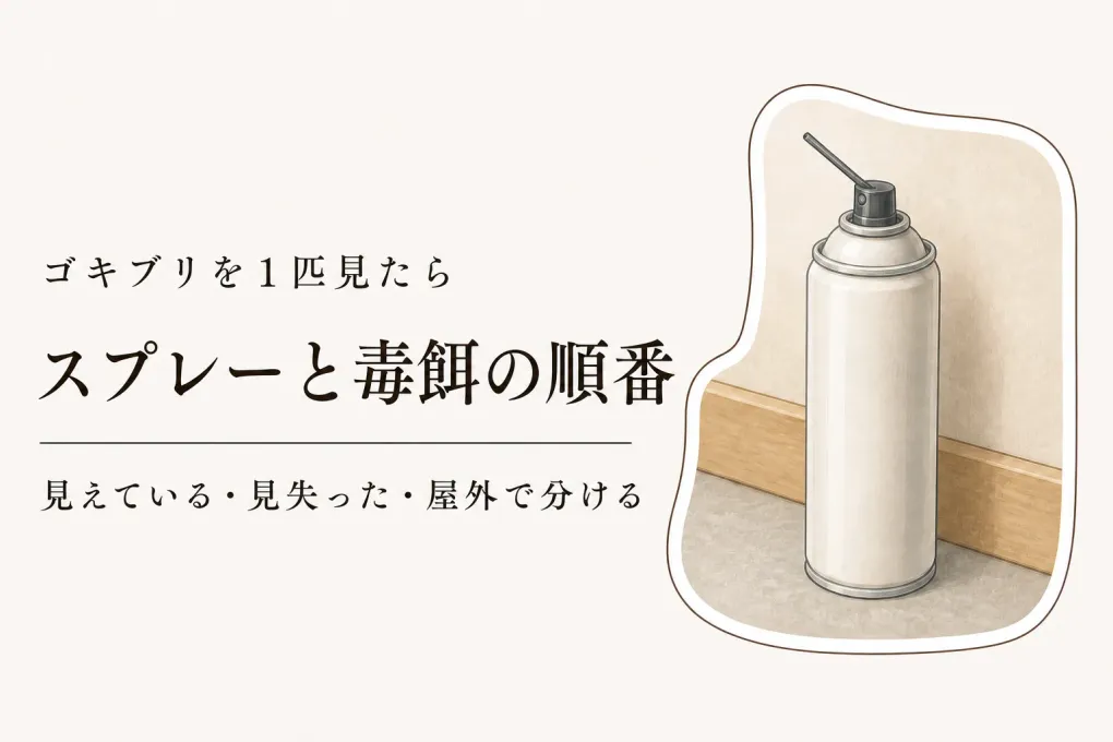 ゴキブリを1匹見たら何を先に使う？ゴキブリ駆除スプレーと毒餌の順番