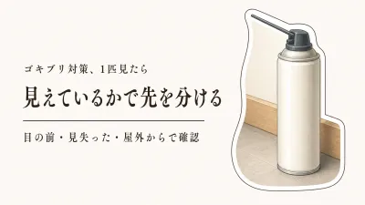 残暑から秋口にゴキブリを1匹見たら？ゴキブリ駆除スプレーと毒餌を先に選ぶ基準