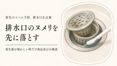 春先のコバエ予防｜排水口など発生場所別の掃除と幼虫対策剤の選び方